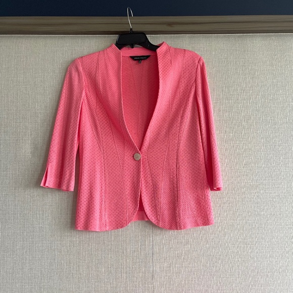 Ming Wang EUC Size Small Knit Salmon Suit Jacket - Picture 1 of 10